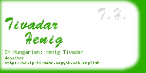 tivadar henig business card